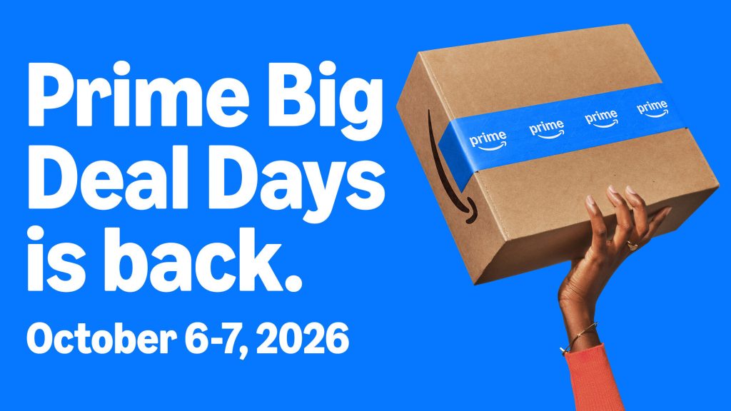 Bannière des Prime Big Deal Days 2026 d'Amazon annonçant 48 heures d'offres exclusives pour les membres Prime les 6 et 7 octobre
